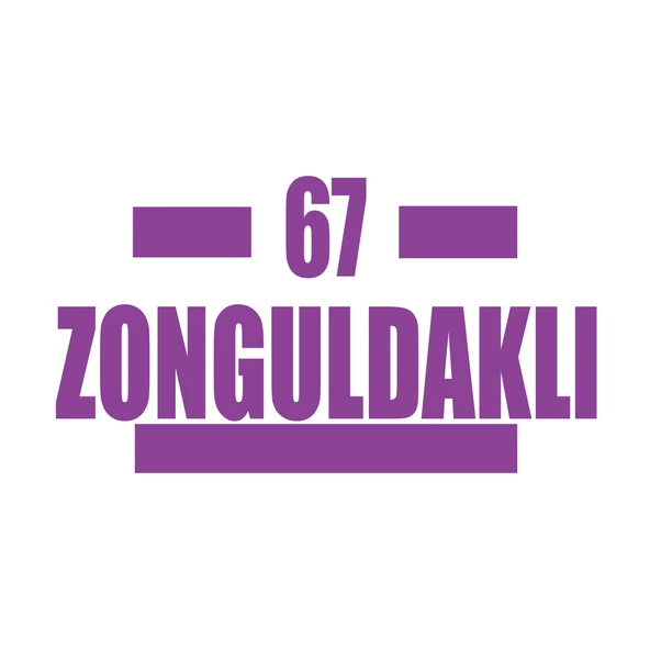67 Zonguldaklı Araba Sticker 17x17 Cm Mor ürün görseli 1