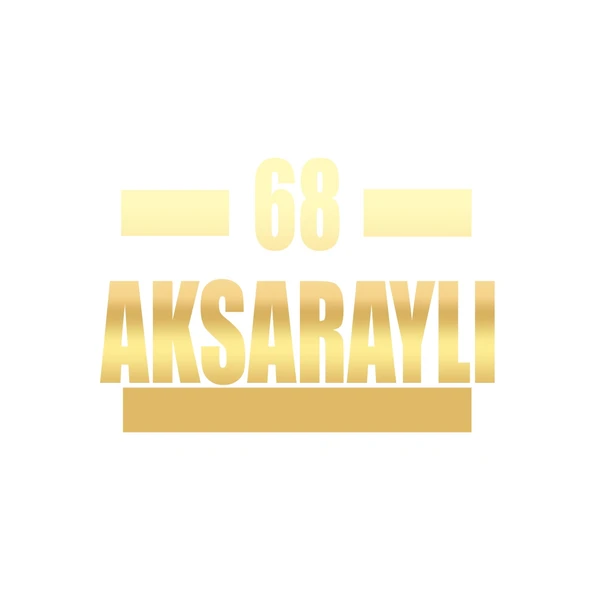 68 Aksaraylı Araba Sticker 17x17 Cm Gold ürün görseli 1