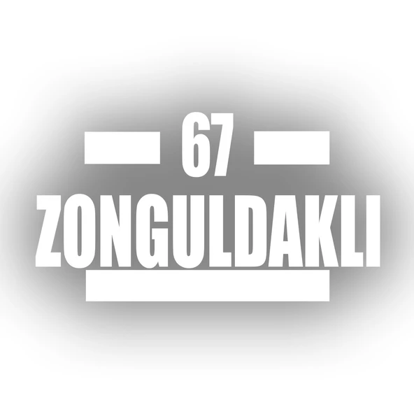 67 Zonguldaklı Araba Sticker 17x17 Cm Beyaz ürün görseli 1