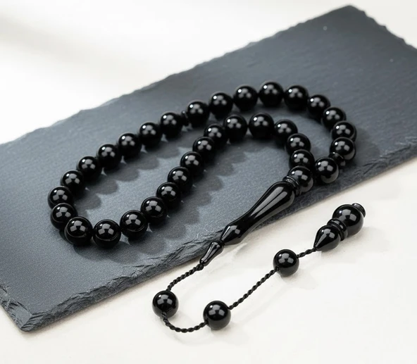 BlackCraft Oltu Taşı Sade Küre Tespih - Resim 2