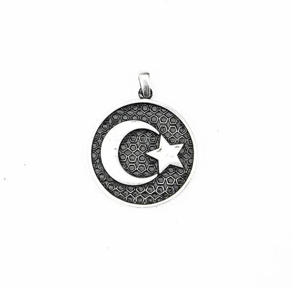 BlackCraft Gümüş Ayyıldız Erkek Kolye - Resim 12