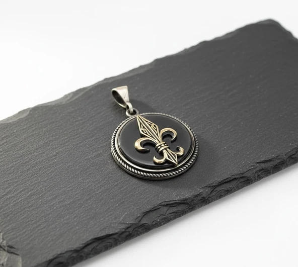 BlackCraft Obsidyen Gümüş Erkek Kolye - Resim 3