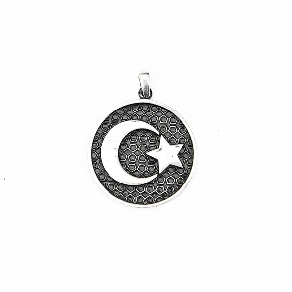 BlackCraft Gümüş Ayyıldız Erkek Kolye ürün görseli 1