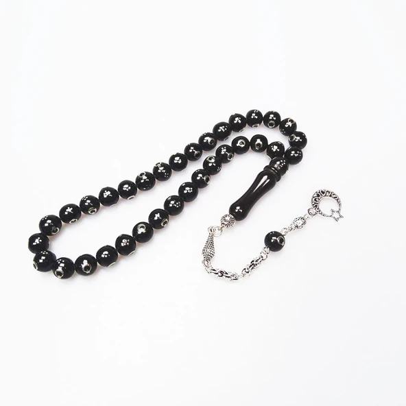 BlackCraft Ayyıldız İşlemeli Küre Model Tespih - Resim 11