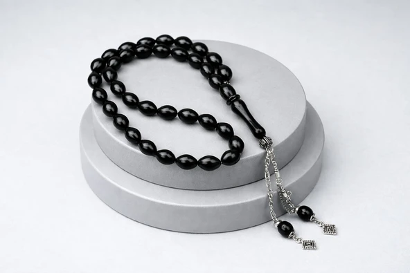 BlackCraft Oltu Sıkma Sade Tespih - Resim 3
