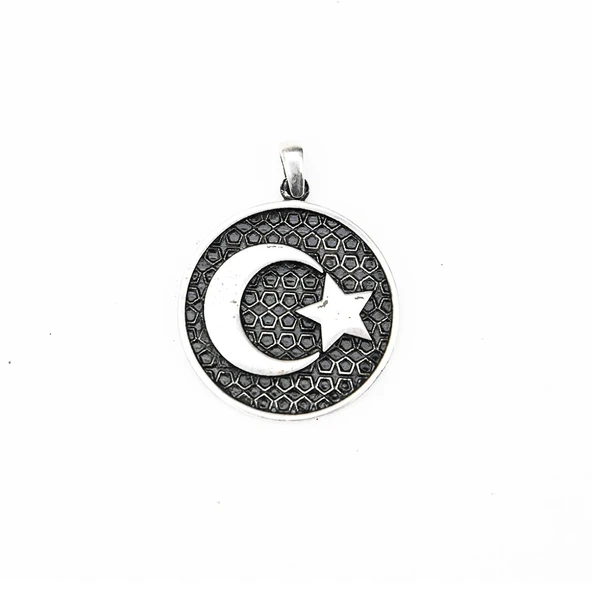 BlackCraft Gümüş Ayyıldız Erkek Kolye - Resim 9