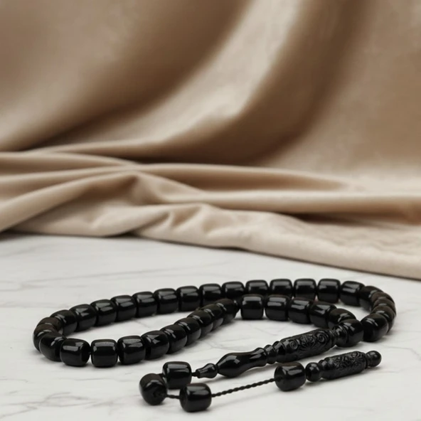 BlackCraft Oltu Taşı Eskitme Model Tespih - Resim 2