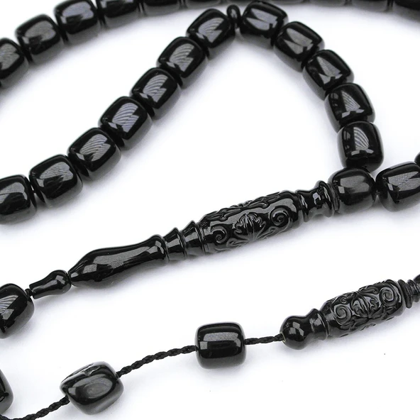 BlackCraft Oltu Taşı Eskitme Model Tespih - Resim 8