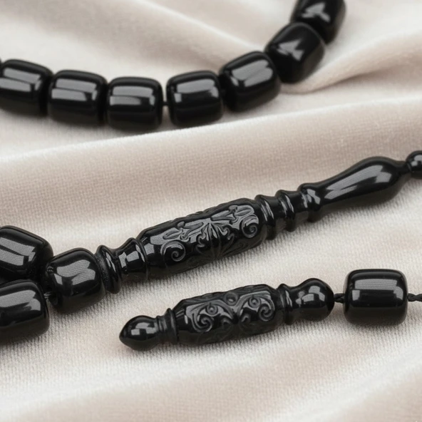 BlackCraft Oltu Taşı Eskitme Model Tespih - Resim 3