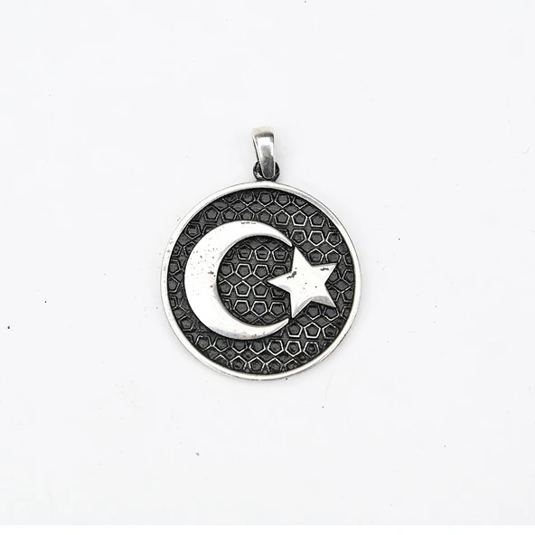 BlackCraft Gümüş Ayyıldız Erkek Kolye - Resim 4