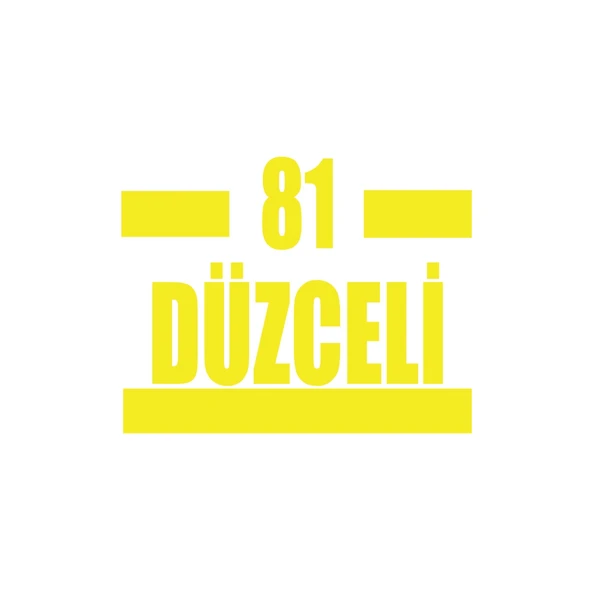 81 Düzceli Araba Sticker 17x17 Cm Sarı ürün görseli 1