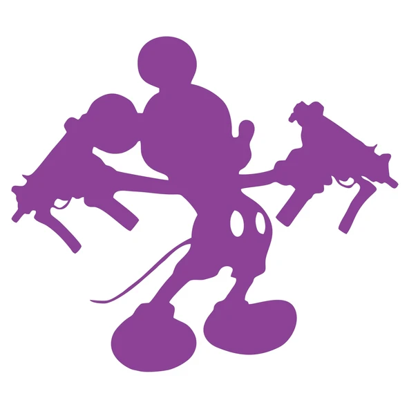 Uzi Tutan Mickey Mouse Araba Sticker 17x17 Cm Mor ürün görseli 1