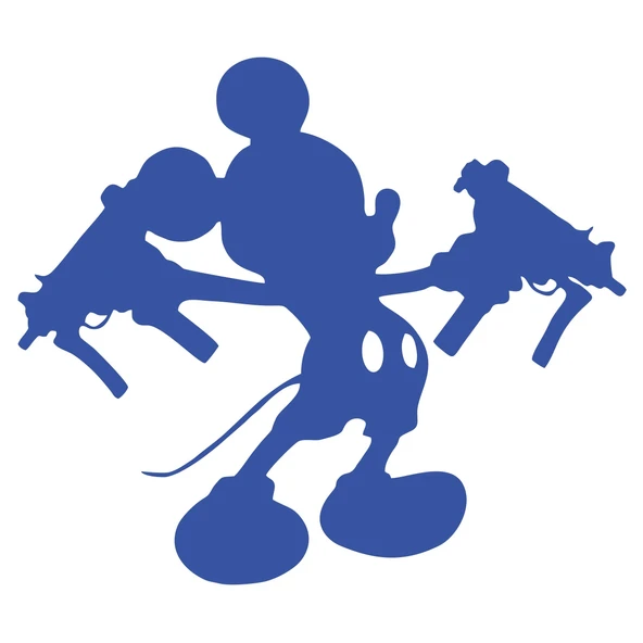 Uzi Tutan Mickey Mouse Araba Sticker 17x17 Cm Mavi ürün görseli 1