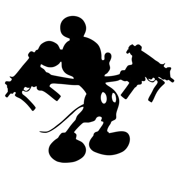 Uzi Tutan Mickey Mouse Araba Sticker 17x17 Cm Siyah ürün görseli 1