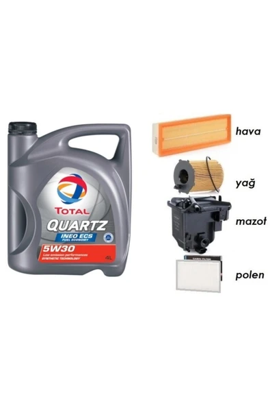 5w30 Partikül Yag + Filtre Ful Set Peugeot 407 1.6 Dizel Uyumlu ürün görseli 1