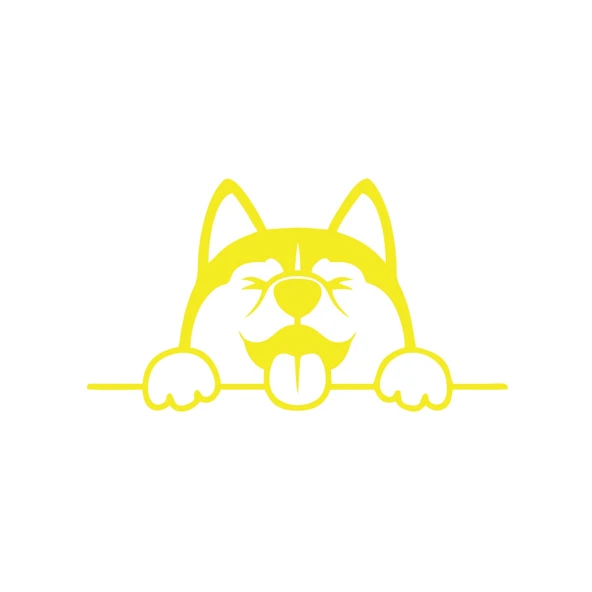 Tutunan Köpek Araba Sticker 17x17 Cm Sarı ürün görseli 1