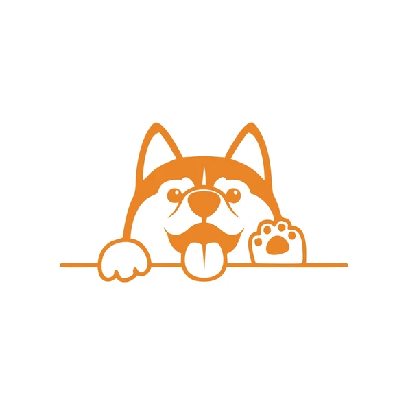 El Sallayan Köpek Araba Sticker 17x17 Cm Turuncu ürün görseli 1