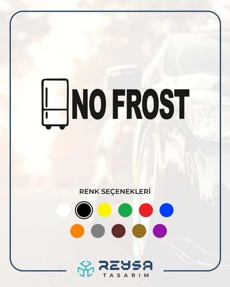 No Frost Araba Sticker 17x17 Cm Siyah ürün görseli 1