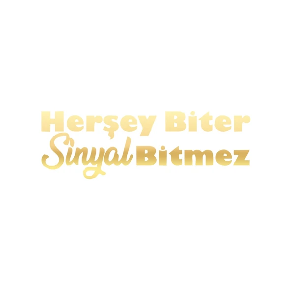 Her Şey Biter Sinyal Bitmez Araba Sticker 17x17 Cm Gold ürün görseli 1