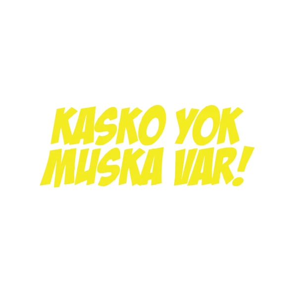 Kasko Yok Muska Var Araba Sticker 17x17 Cm Sarı ürün görseli 1