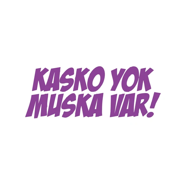 Kasko Yok Muska Var Araba Sticker 17x17 Cm Mor ürün görseli 1