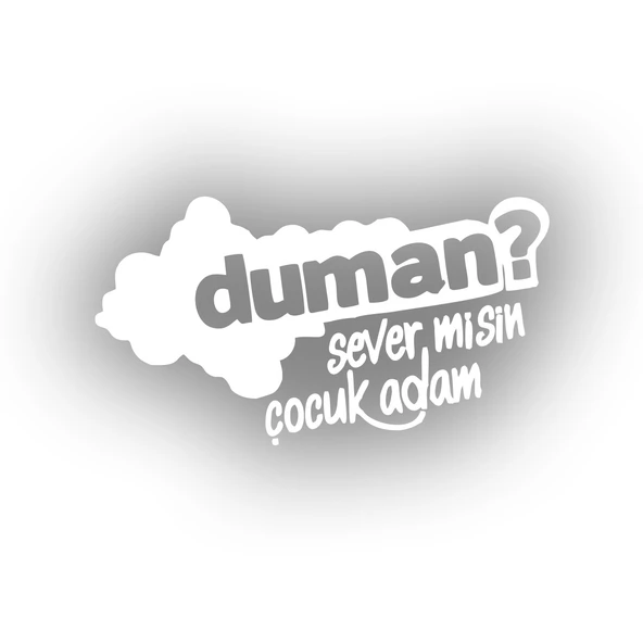Duman Sever Misin Çocuk Adam Araba Sticker 17x17 Cm Beyaz ürün görseli 1