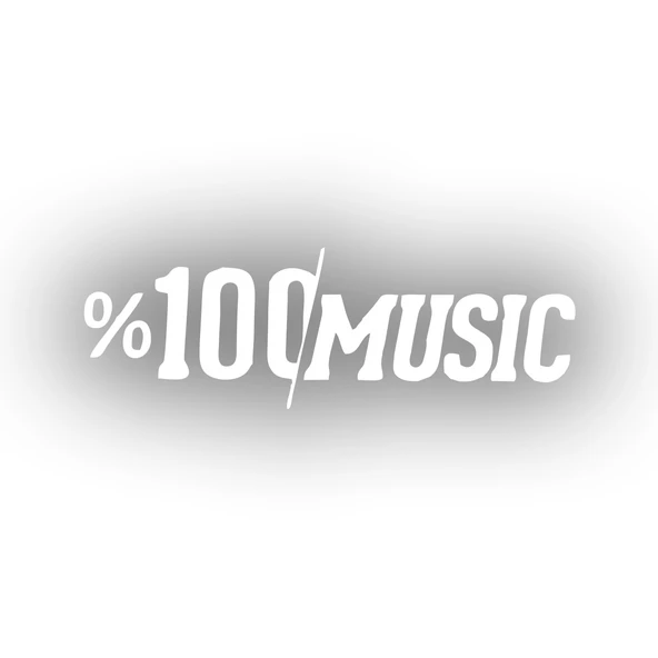 %100 Music Araba Sticker 17x17 Cm Beyaz ürün görseli 1