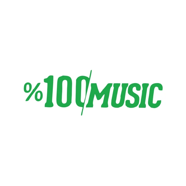 %100 Music Araba Sticker 17x17 Cm Yeşil ürün görseli 1