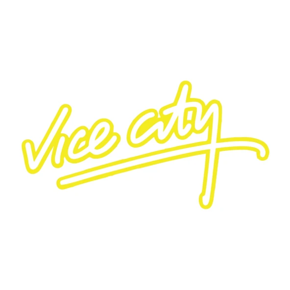 Vice City Araba Sticker 17x17 Cm Sarı ürün görseli 1