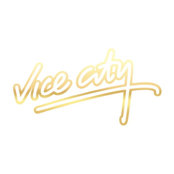 Vice City Araba Sticker 17x17 Cm Gold ürün görseli 1