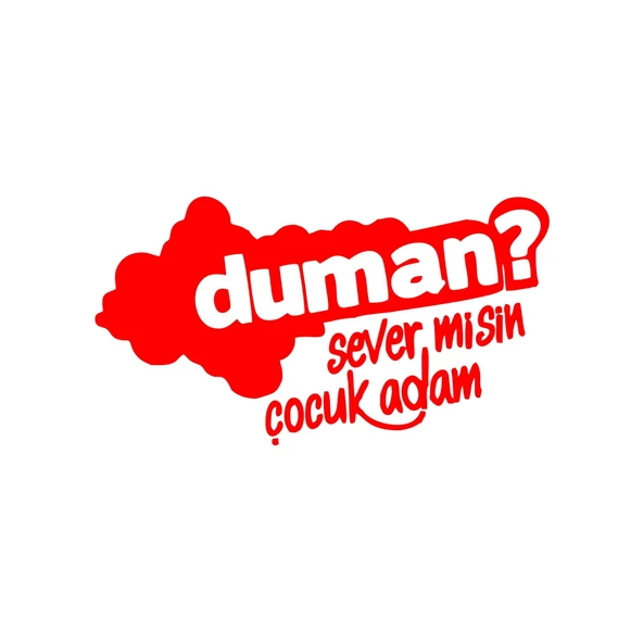 Duman Sever Misin Çocuk Adam Araba Sticker 17x17 Cm Kırmızı ürün görseli 1