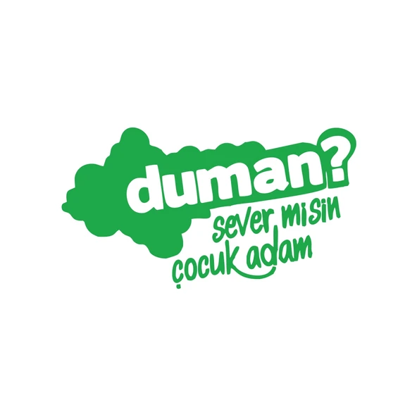 Duman Sever Misin Çocuk Adam Araba Sticker 17x17 Cm Yeşil ürün görseli 1