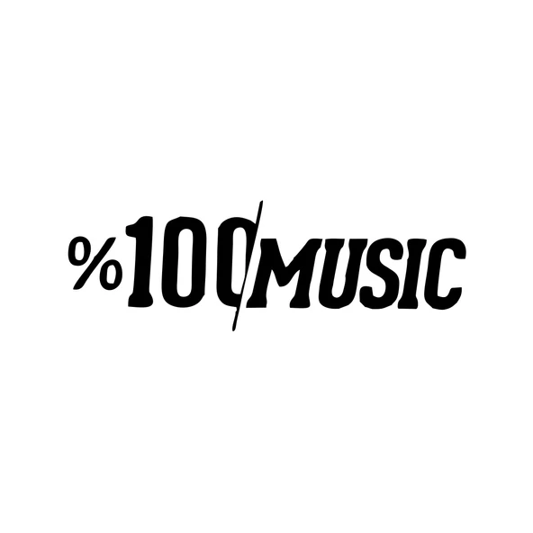 %100 Music Araba Sticker 17x17 Cm Siyah ürün görseli 1