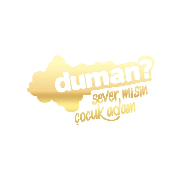 Duman Sever Misin Çocuk Adam Araba Sticker 17x17 Cm Gold ürün görseli 1