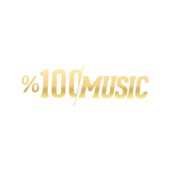 %100 Music Araba Sticker 17x17 Cm Gold ürün görseli 1