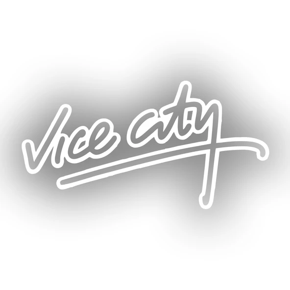 Vice City Araba Sticker 17x17 Cm Beyaz ürün görseli 1