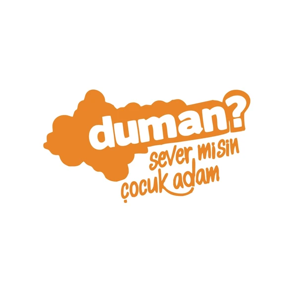 Duman Sever Misin Çocuk Adam Araba Sticker 17x17 Cm Turuncu ürün görseli 1