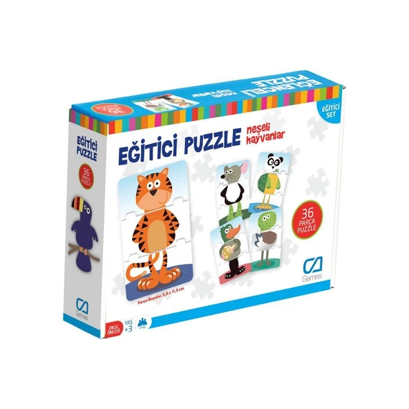 CA Games Eğitici Puzzle Neşeli Hayvanlar CA.5028 ürün görseli 1