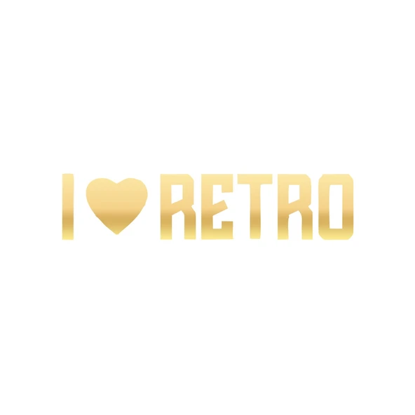 I Love Retro Araba Sticker 17x17 Cm Gold ürün görseli 1