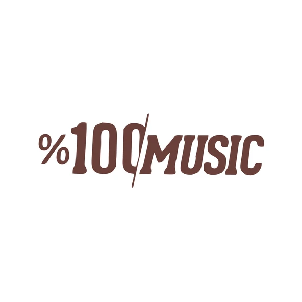%100 Music Araba Sticker 17x17 Cm Kahverengi ürün görseli 1