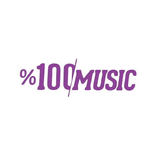 %100 Music Araba Sticker 17x17 Cm Mor ürün görseli 1