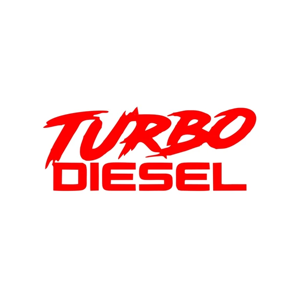 Turbo Diesel Araba Sticker 17x17 Cm Kırmızı ürün görseli 1