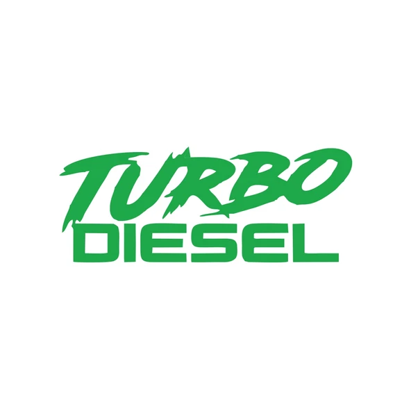 Turbo Diesel Araba Sticker 17x17 Cm Yeşil ürün görseli 1