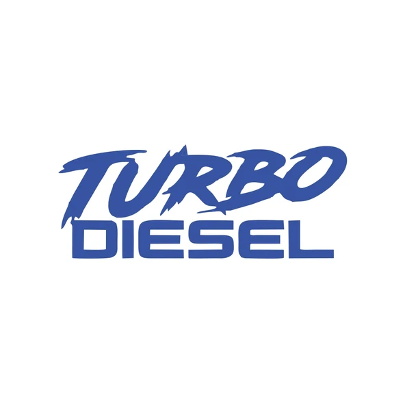 Turbo Diesel Araba Sticker 17x17 Cm Mavi ürün görseli 1