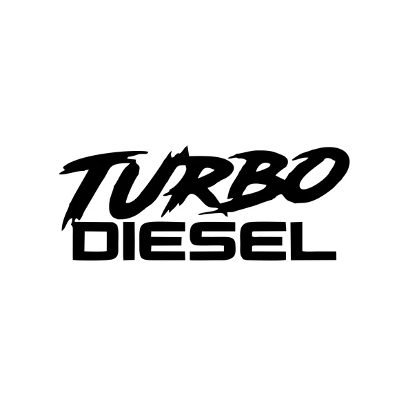 Turbo Diesel Araba Sticker 17x17 Cm Siyah ürün görseli 1