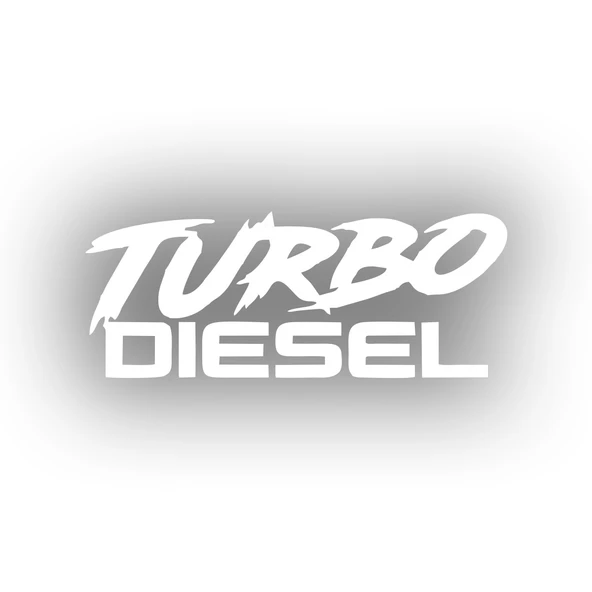 Turbo Diesel Araba Sticker 17x17 Cm Beyaz ürün görseli 1