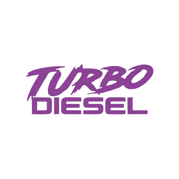 Turbo Diesel Araba Sticker 17x17 Cm Mor ürün görseli 1