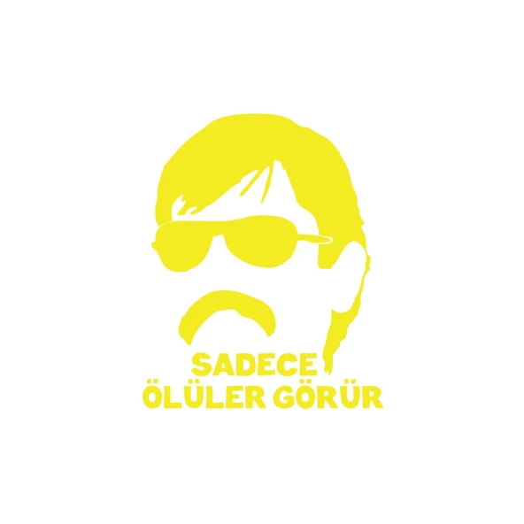 Sadece Ölüler Görür Araba Sticker 17x17 Cm Sarı ürün görseli 1