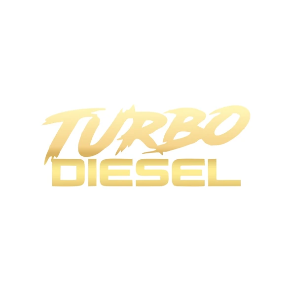 Turbo Diesel Araba Sticker 17x17 Cm Gold ürün görseli 1