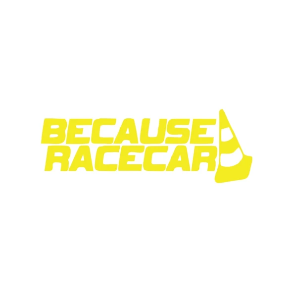 Because Race Car Araba Sticker 17x17 Cm Sarı ürün görseli 1